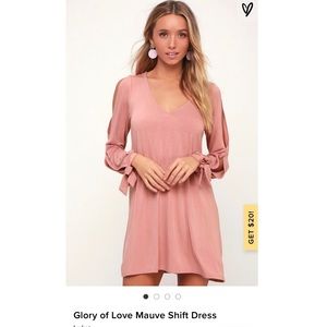 Lulu’s Glory of Love Mauve Shift Dress - NWT